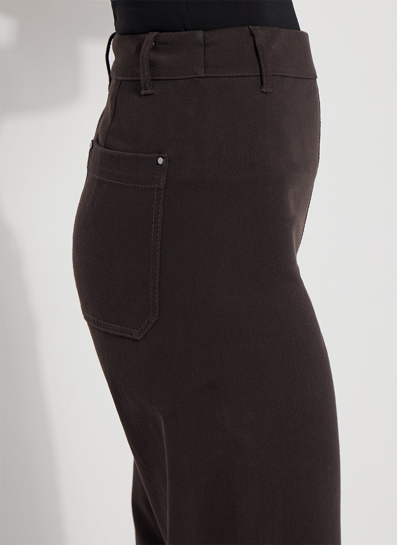 Lysse Erin Hi Waist Wide Leg Denim (28" Inseam) Antique Wash Smoked Green
