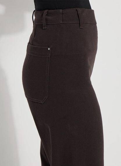 Lysse Erin Hi Waist Wide Leg Denim (28" Inseam) Antique Wash Smoked Green
