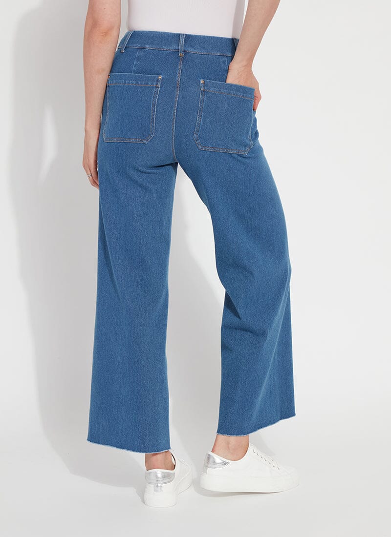 Lysse Erin Hi Waist Wide Leg Denim (28" Inseam) Antique Wash Smoked Green