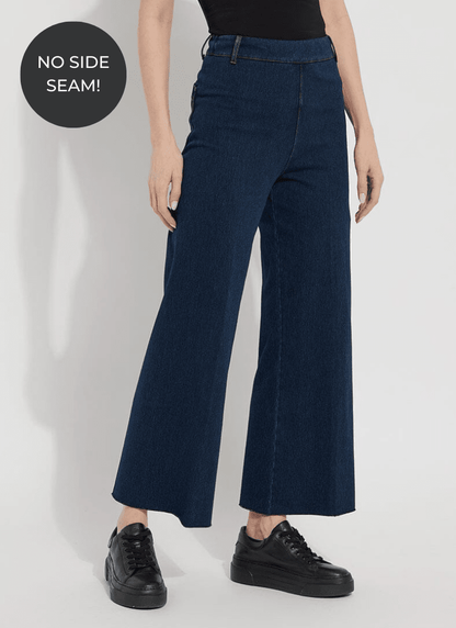 Lysse Erin Hi Waist Wide Leg Denim (28" Inseam) Antique Wash Smoked Green