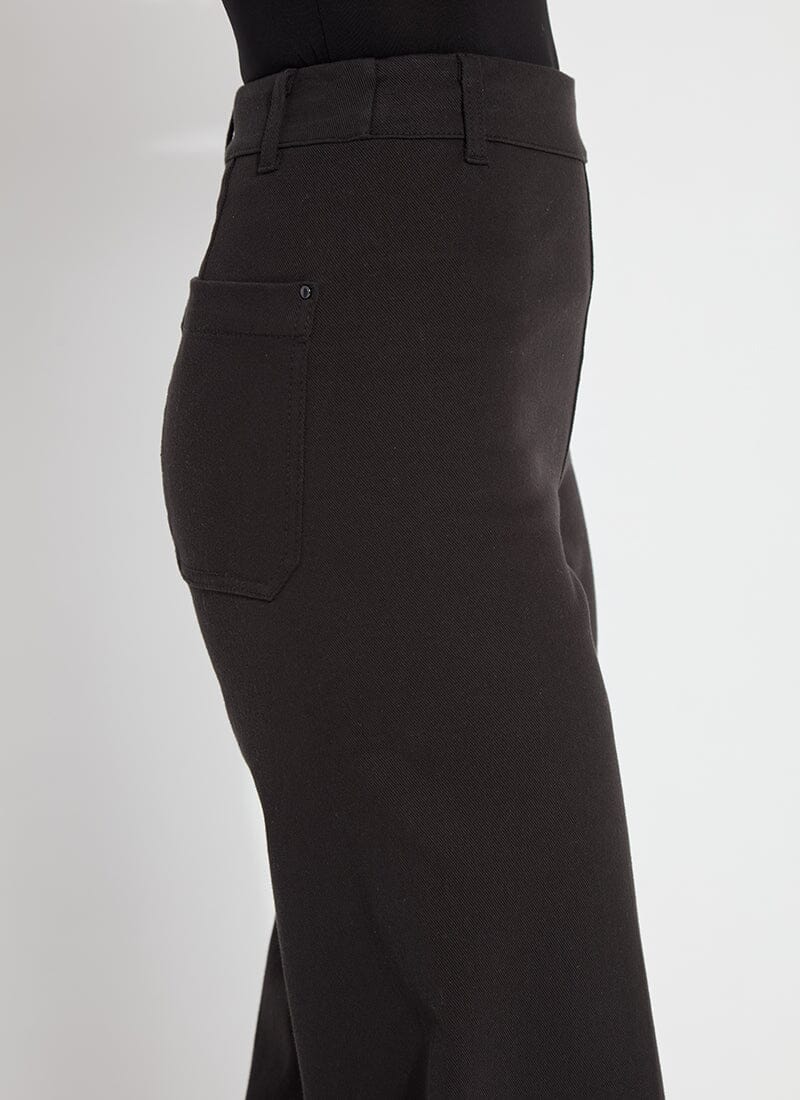 Lysse Erin Hi Waist Wide Leg Denim (28" Inseam) Antique Wash Smoked Green
