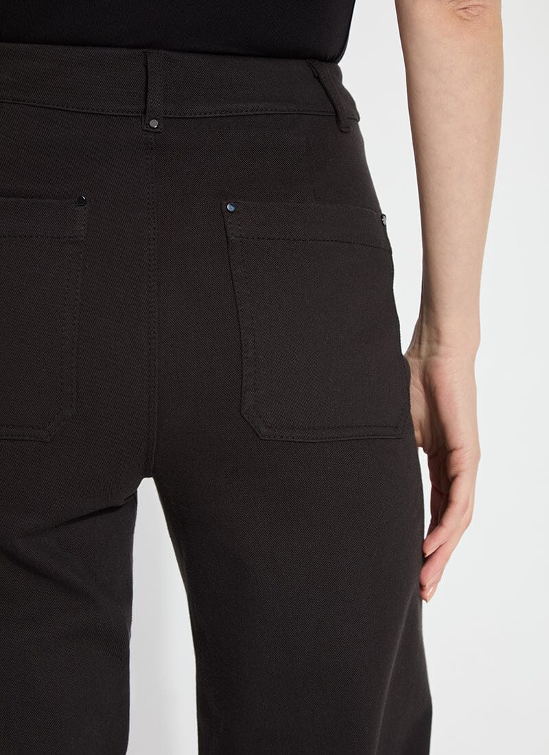 Lysse Erin Hi Waist Wide Leg Denim (28" Inseam) Antique Wash Smoked Green