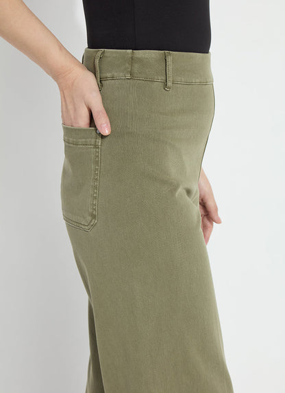 Lysse Erin Hi Waist Wide Leg Denim (28" Inseam) Antique Wash Smoked Green