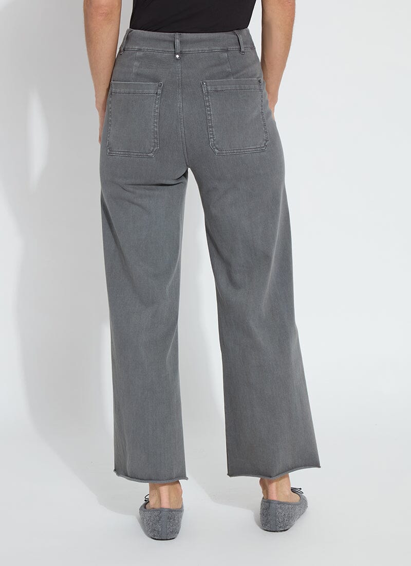 Lysse Erin Hi Waist Wide Leg Denim (28" Inseam) Antique Wash Smoked Green
