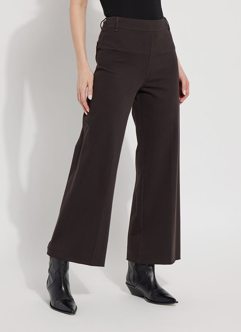 Lysse Erin Hi Waist Wide Leg Denim (28" Inseam) Antique Wash Smoked Green