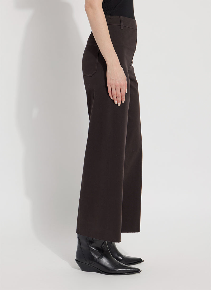 Lysse Erin Hi Waist Wide Leg Denim (28" Inseam) Antique Wash Smoked Green