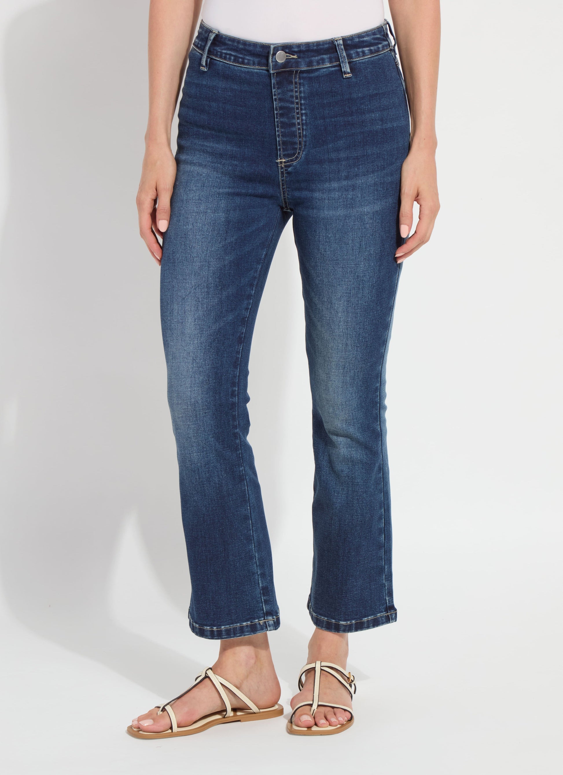 Lysse Ankle Estelle Everyday Flare Denim (27" Inseam) Asutex Mosswood