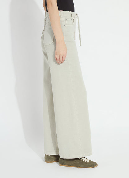 Lysse Nellie Drawstring Wide Leg Denim Refined Taupe