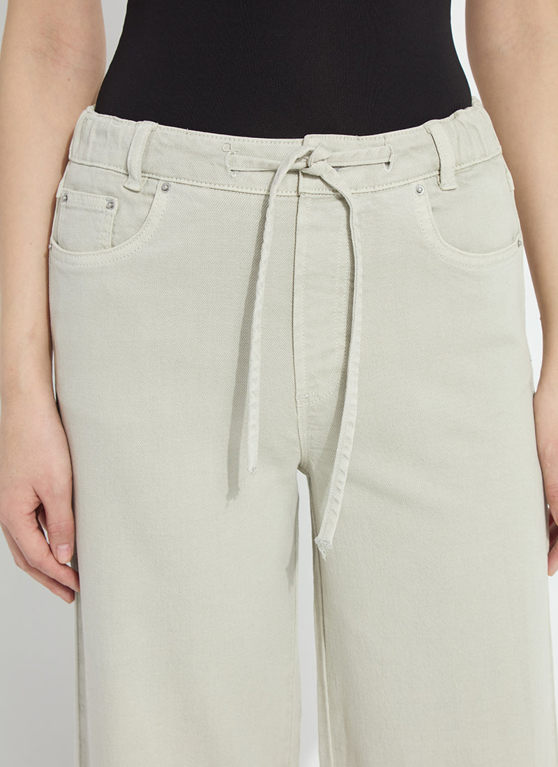 Lysse Nellie Drawstring Wide Leg Denim Refined Taupe
