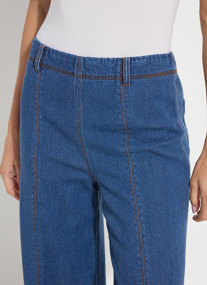 Lysse Irabella Fringed Wide Leg Denim (29.5" Inseam) Midwash
