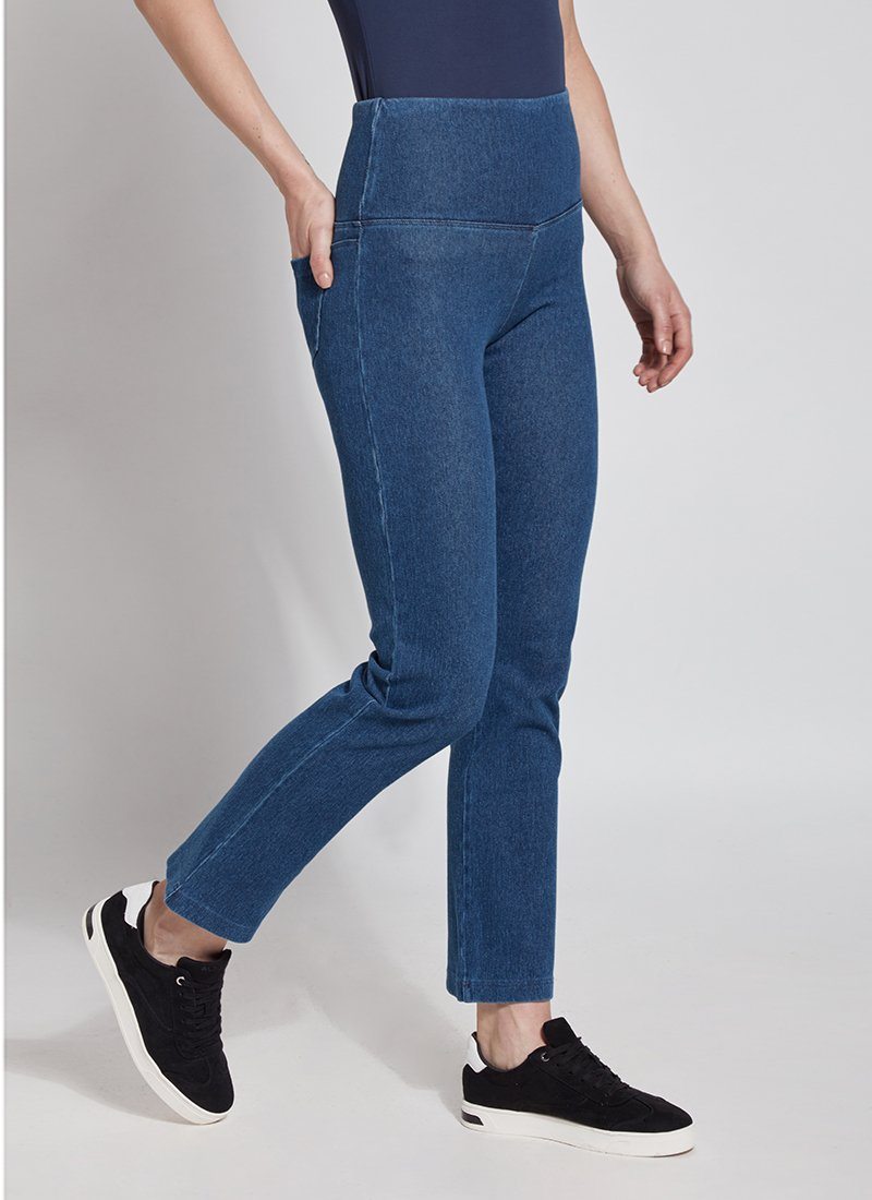 Lysse Denim Straight Leg Jean Legging  Mid Wash