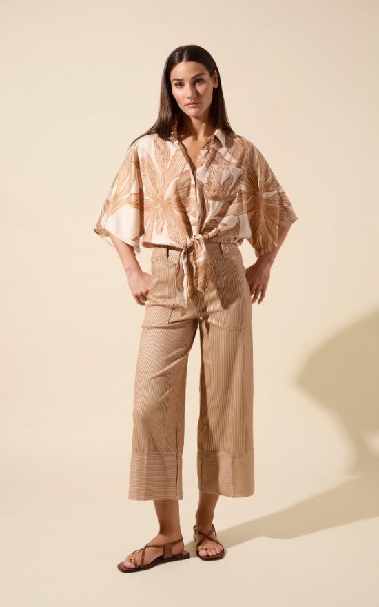 Lysse Analia Wide Leg Denim (25" Inseam) Cinnamon Sheen Line