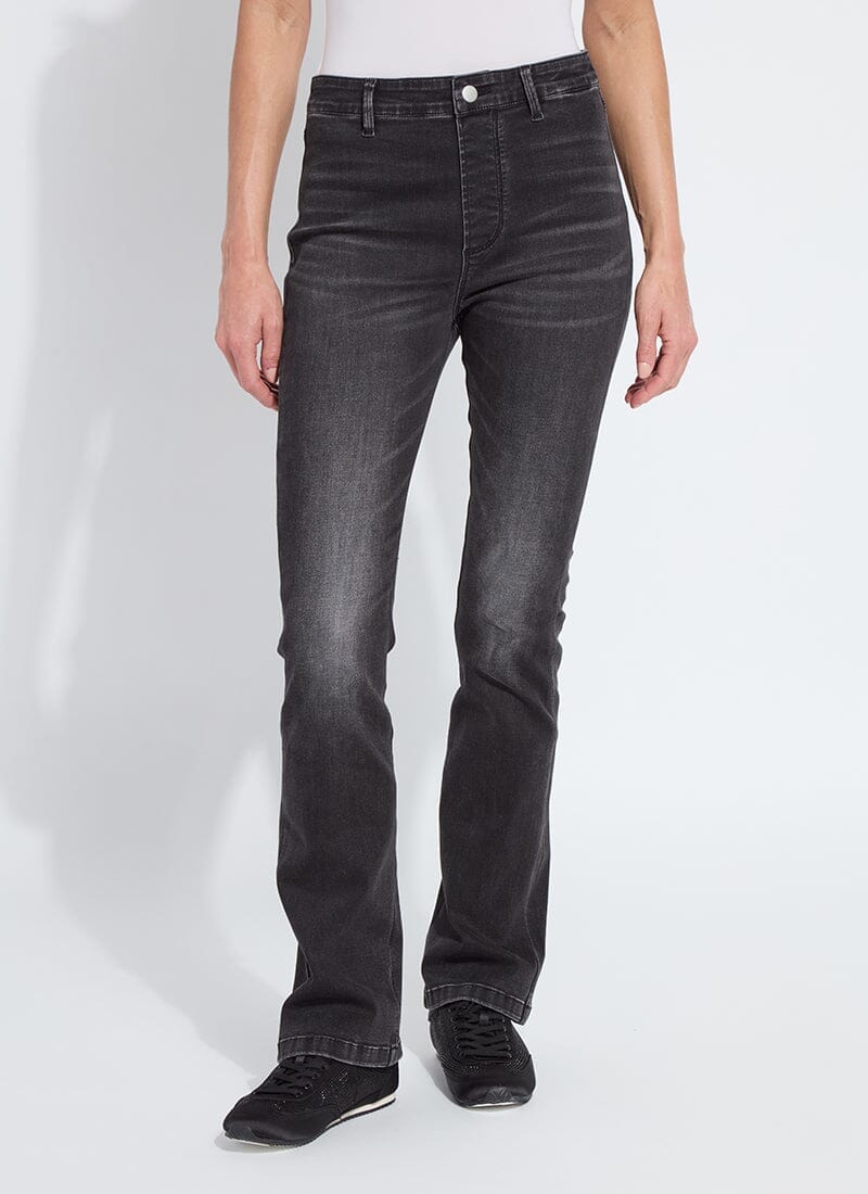 Lysse Estelle Everyday Flare Denim (32" Inseam) Distressed Black