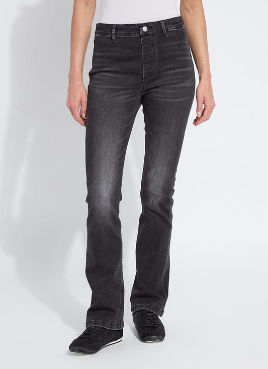 Lysse Estelle Everyday Flare Denim (32" Inseam) Distressed Black