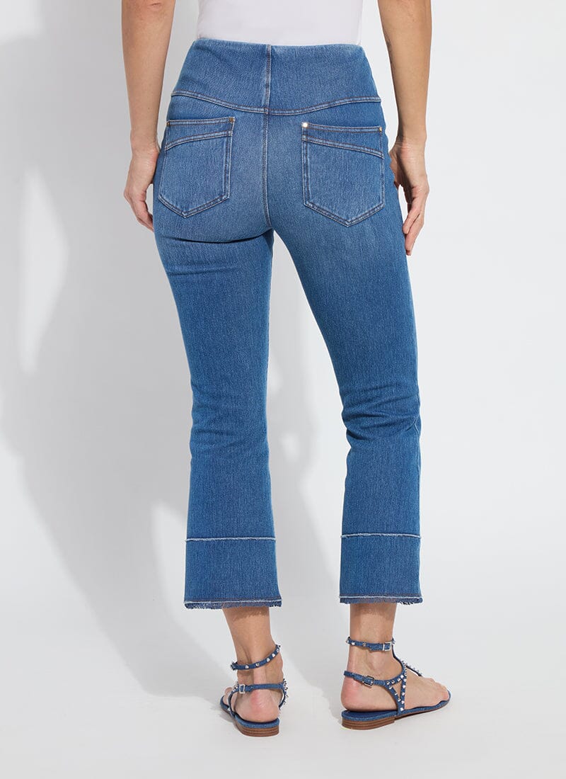 Lysse Dara Seamed Hem Crop Denim (25" Inseam) Mid Wash