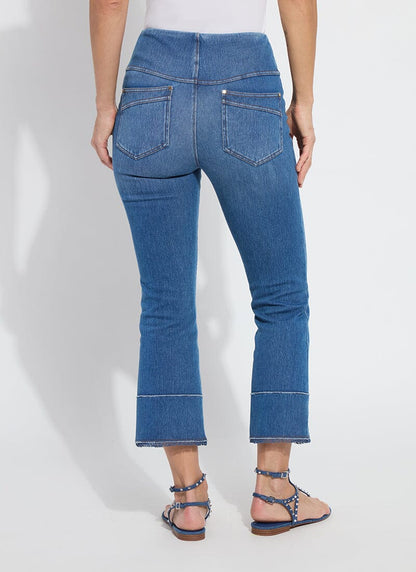 Lysse Dara Seamed Hem Crop Denim (25" Inseam) Mid Wash