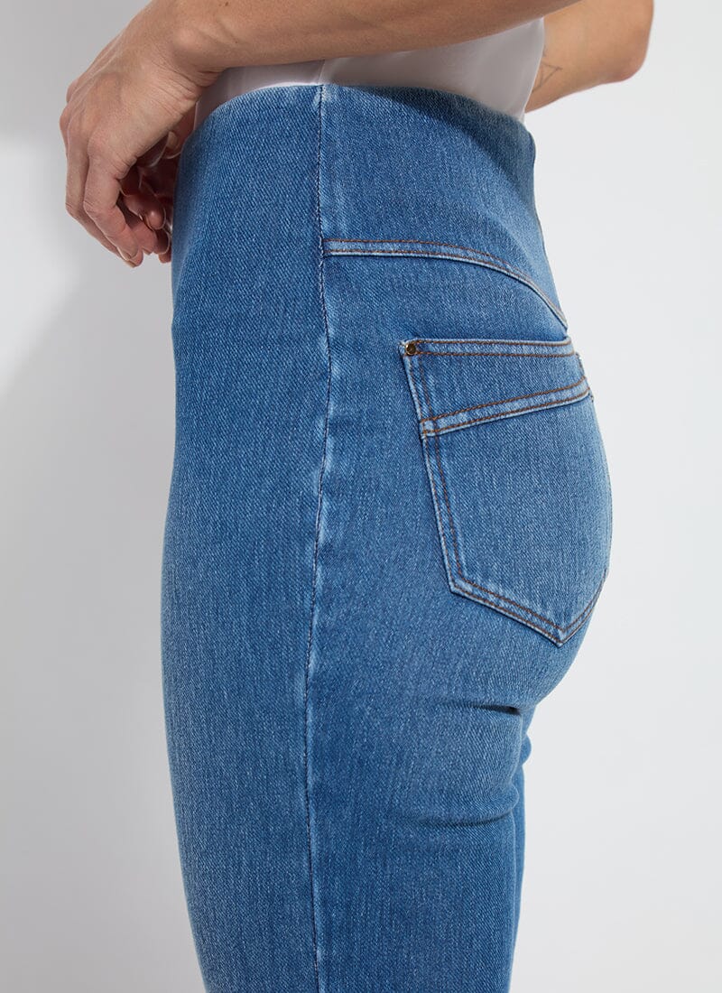 Lysse Dara Seamed Hem Crop Denim (25" Inseam) Mid Wash