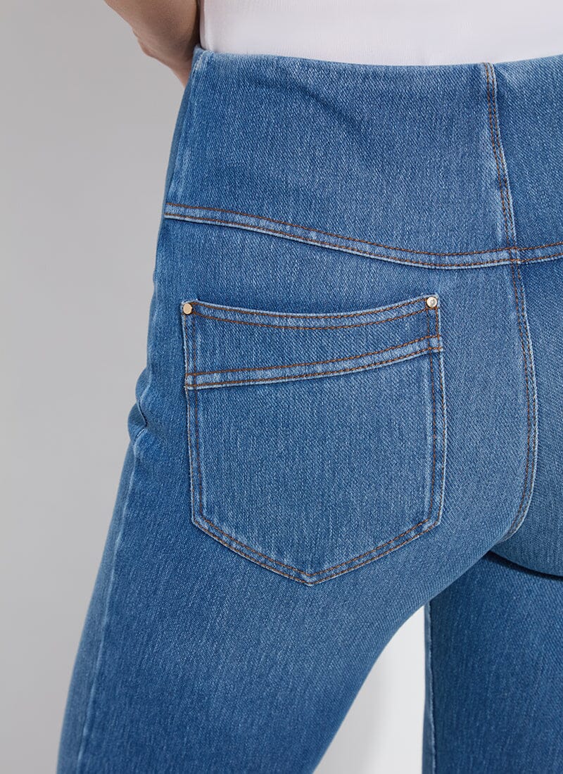 Lysse Dara Seamed Hem Crop Denim (25" Inseam) Mid Wash