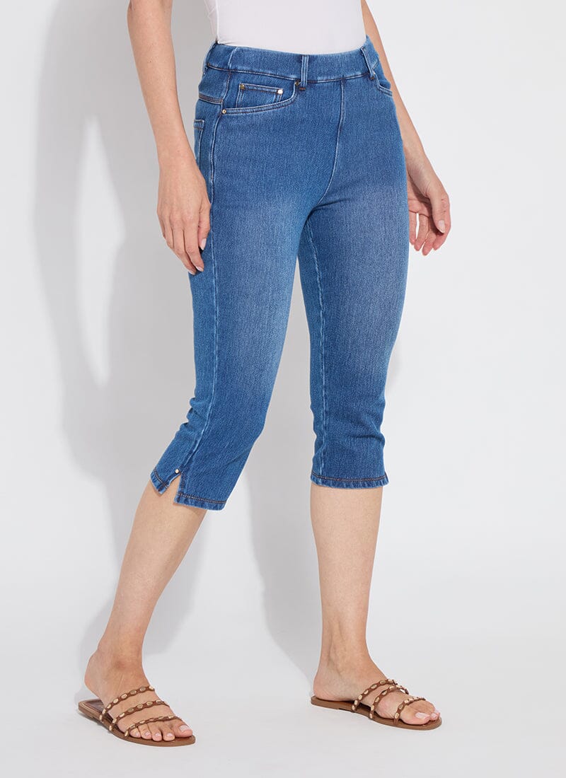 Lysse Granada Front Pocket Capri Denim (18.5" Inseam) Mid Wash