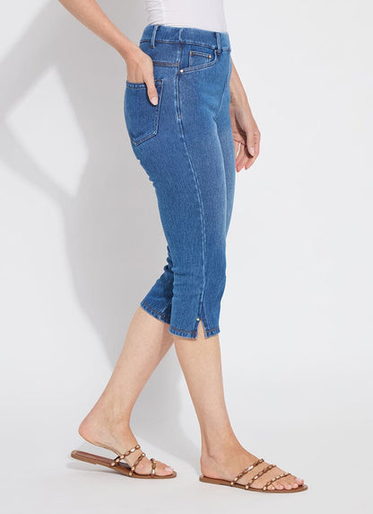 Lysse Granada Front Pocket Capri Denim (18.5" Inseam) Mid Wash