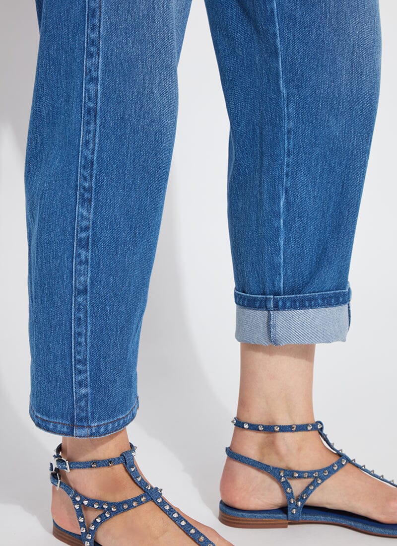 Lysse Winslet Cuffed Barrel Crop Denim (27" Inseam) White