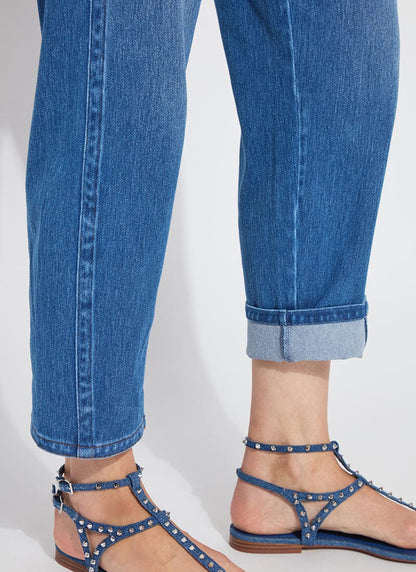 Lysse Winslet Cuffed Barrel Crop Denim (27" Inseam) White