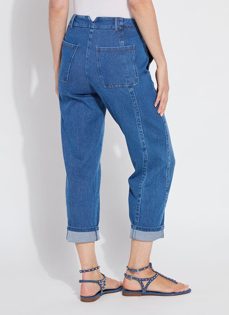 Lysse Winslet Cuffed Barrel Crop Denim (27" Inseam) White