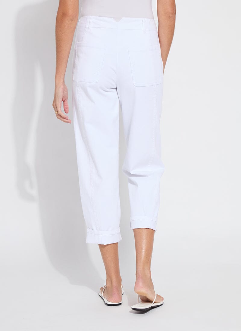 Lysse Winslet Cuffed Barrel Crop Denim (27" Inseam) White