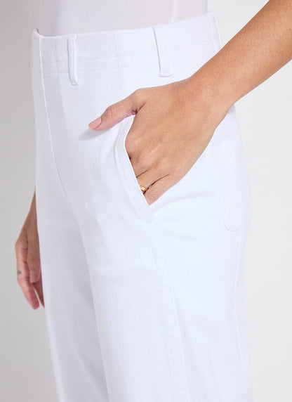 Lysse Winslet Cuffed Barrel Crop Denim (27" Inseam) White