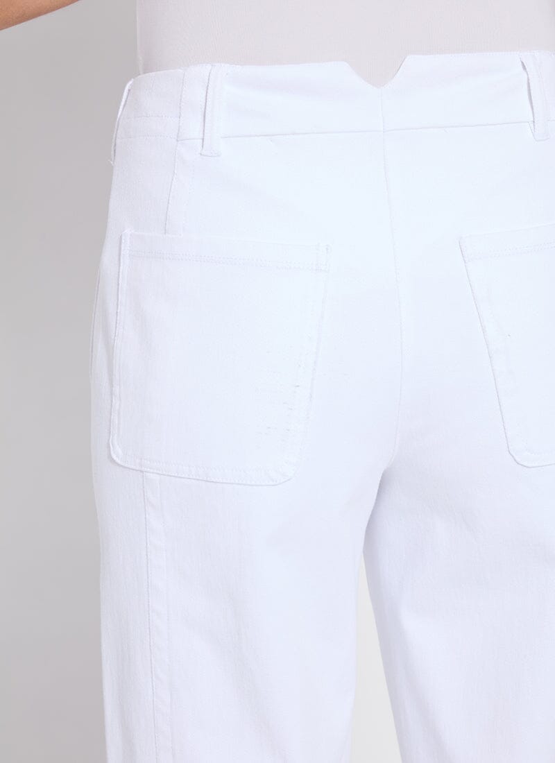 Lysse Winslet Cuffed Barrel Crop Denim (27" Inseam) White