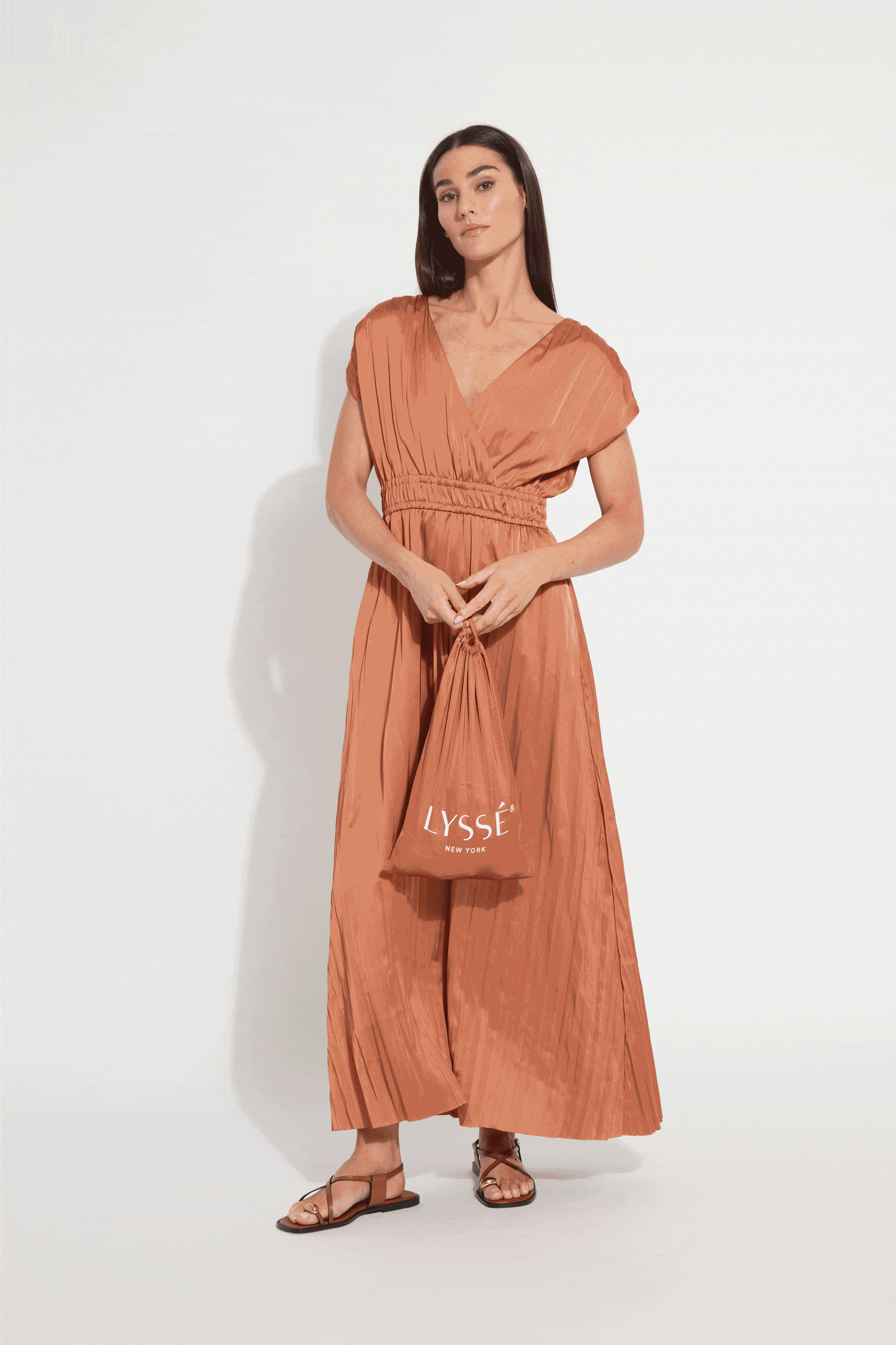 Lysse Maite Packable Pleated Dress Saffron