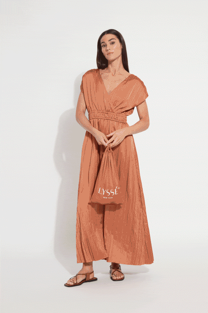 Lysse Maite Packable Pleated Dress Saffron