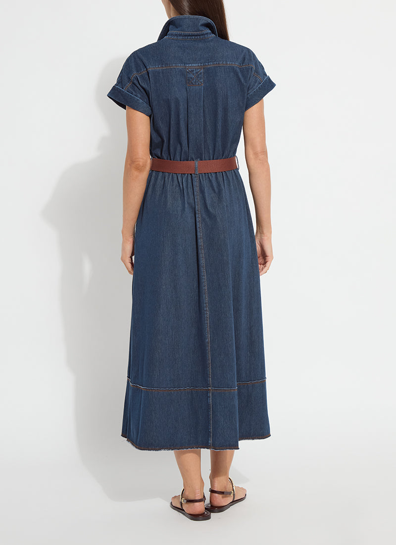 Lysse Zelda Midi Belted Denim Dress Indigo