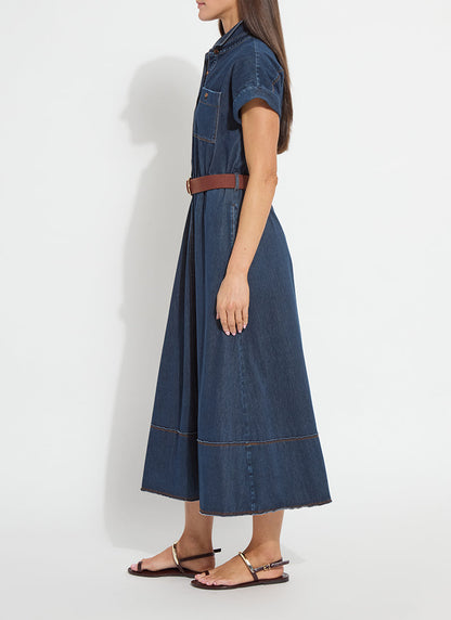 Lysse Zelda Midi Belted Denim Dress Indigo