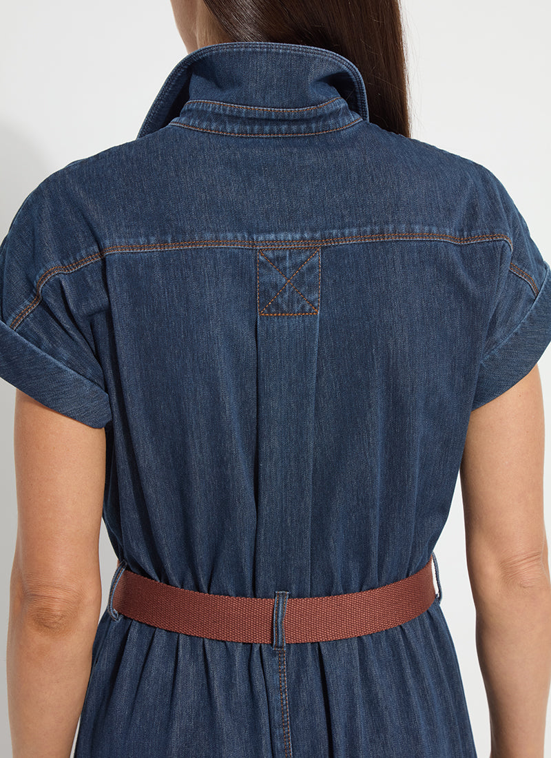 Lysse Zelda Midi Belted Denim Dress Indigo