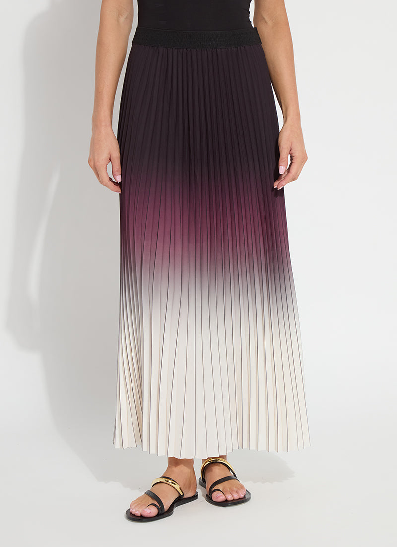 Lysse Fortunata Packable Pleated Chiffon Midi Skirt Red Sangria
