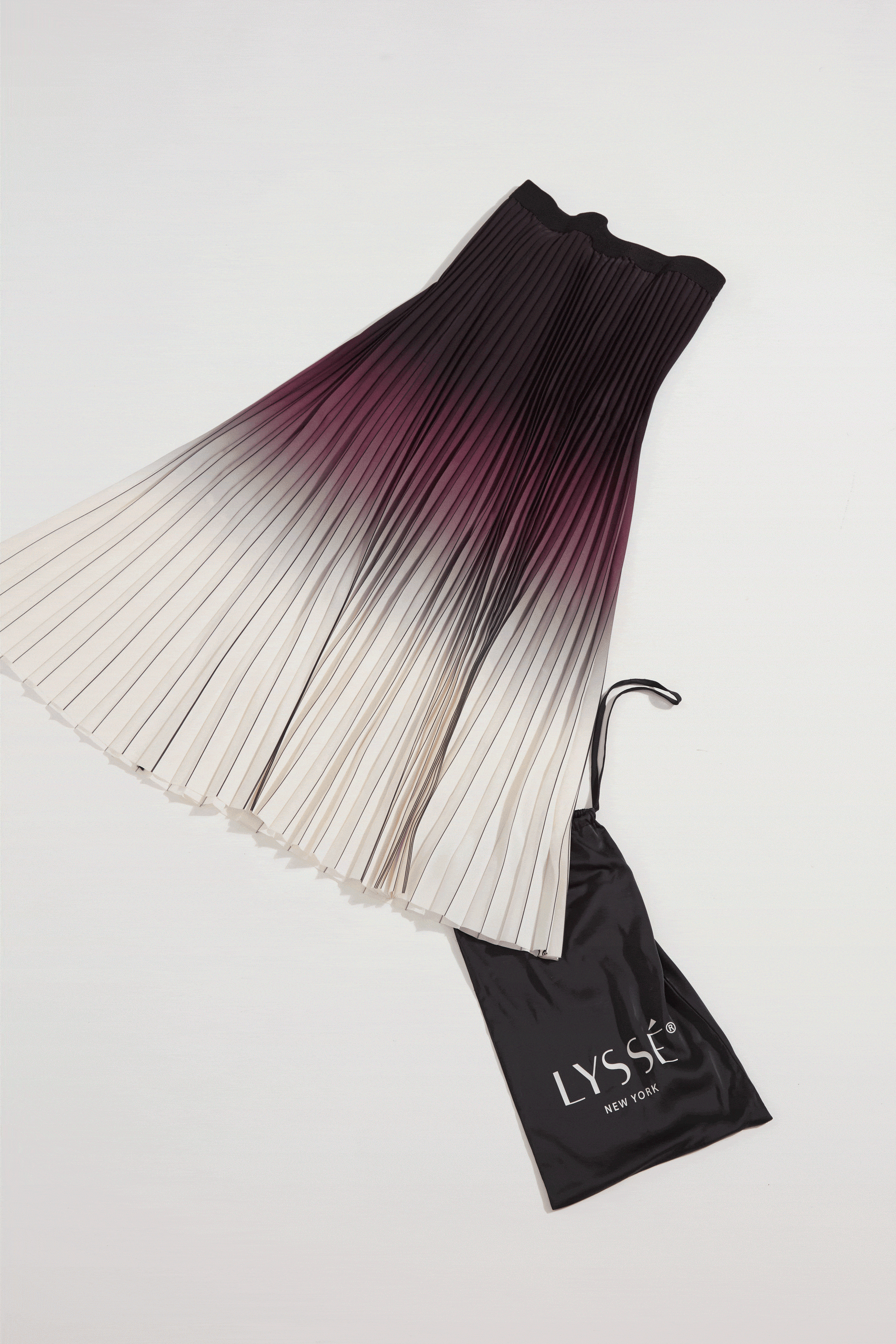 Lysse Fortunata Packable Pleated Chiffon Midi Skirt Red Sangria