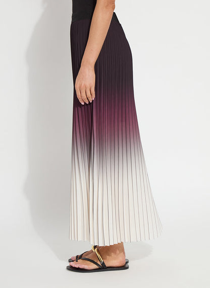 Lysse Fortunata Packable Pleated Chiffon Midi Skirt Red Sangria