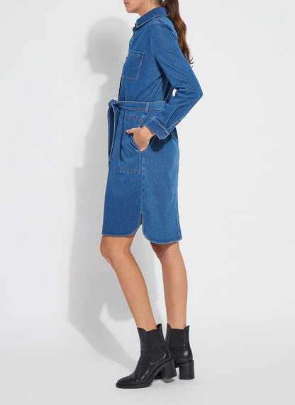 Lysse Knit Denim Schiffer Dress Mid Wash