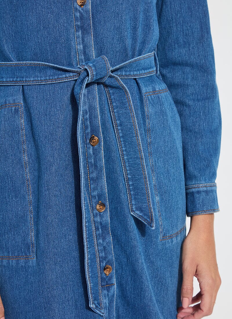 Lysse Knit Denim Schiffer Dress Mid Wash