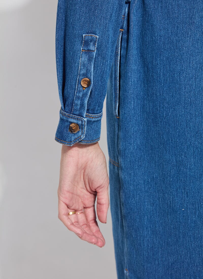 Lysse Knit Denim Schiffer Dress Mid Wash