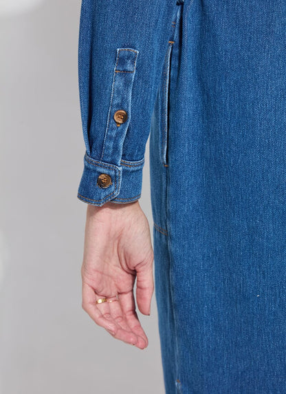 Lysse Knit Denim Schiffer Dress Mid Wash