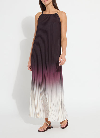 Lysse Lorena Pleated Chiffon Midi Dress Red Sangria