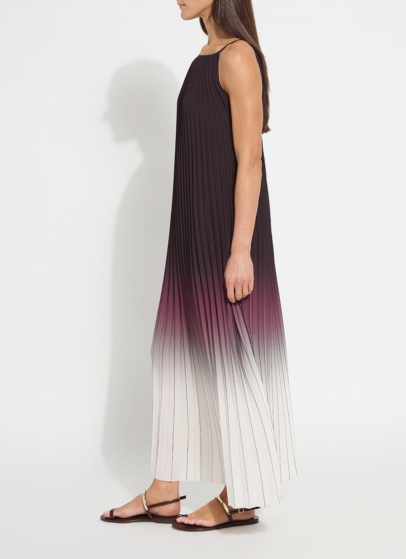 Lysse Lorena Pleated Chiffon Midi Dress Red Sangria