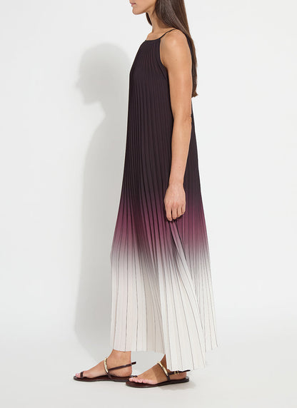 Lysse Lorena Pleated Chiffon Midi Dress Red Sangria