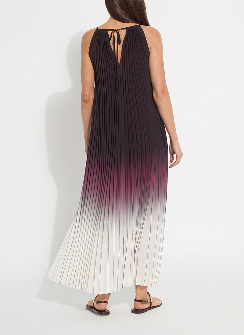 Lysse Lorena Pleated Chiffon Midi Dress Red Sangria