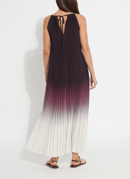 Lysse Lorena Pleated Chiffon Midi Dress Red Sangria