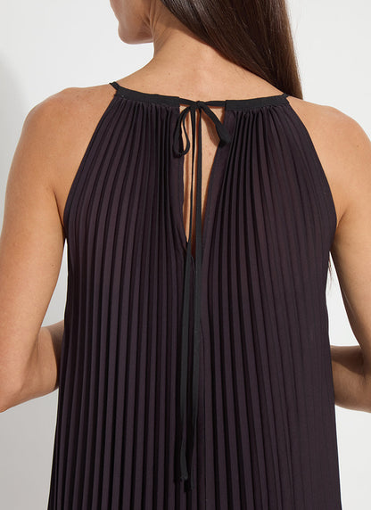 Lysse Lorena Pleated Chiffon Midi Dress Red Sangria