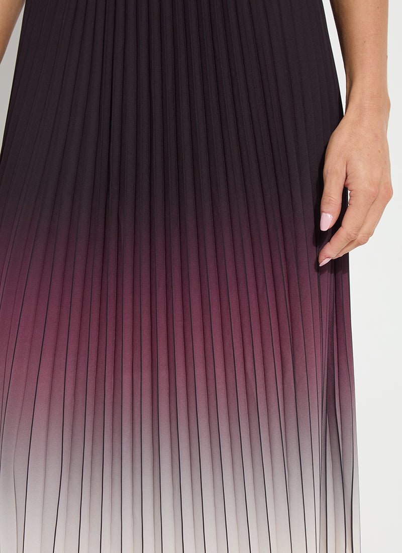 Lysse Lorena Pleated Chiffon Midi Dress Red Sangria