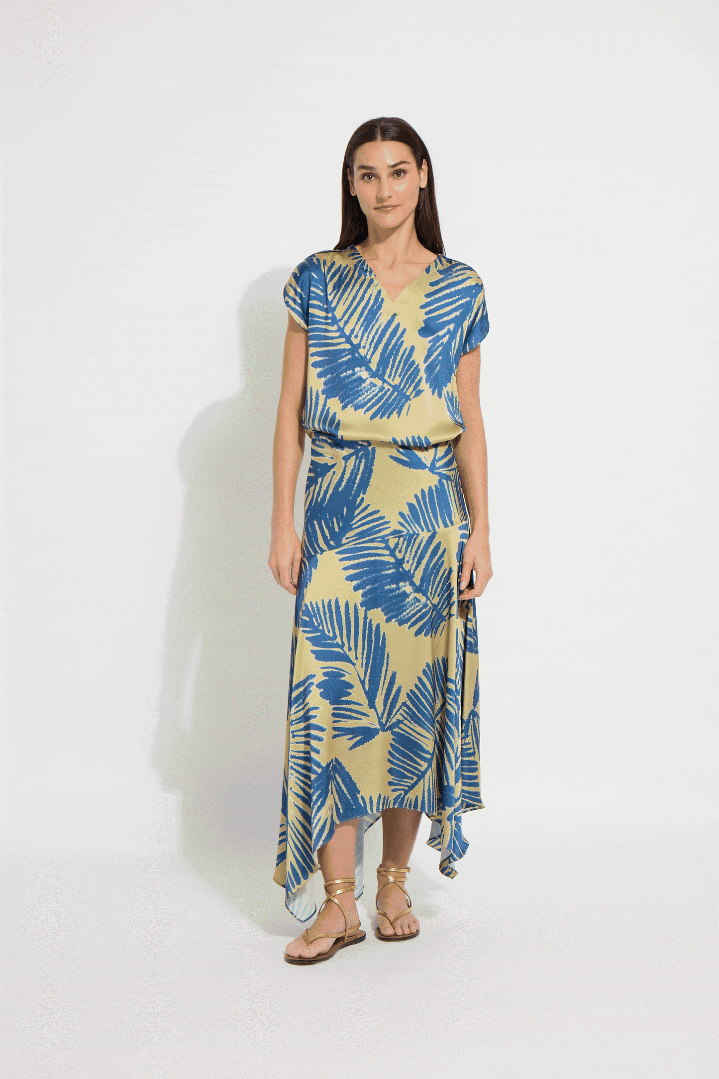 Lysse Catriona Handkerchief Printed Skirt Sicilian Palm